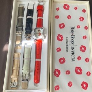 Invicta Women's Betty Boop Watch with Red Strap and Interchangeable Bands
